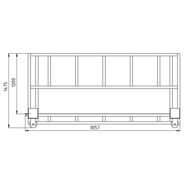 Стеллаж передвижной Shelf Mobile 3,0х1,2_1т_2с_1р