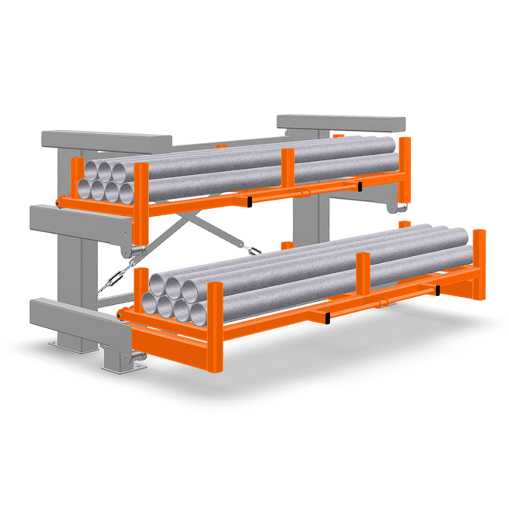 Консольный стеллаж с выдвижными полками Shelf Rolling 1,9х0,41_1т_2+1к